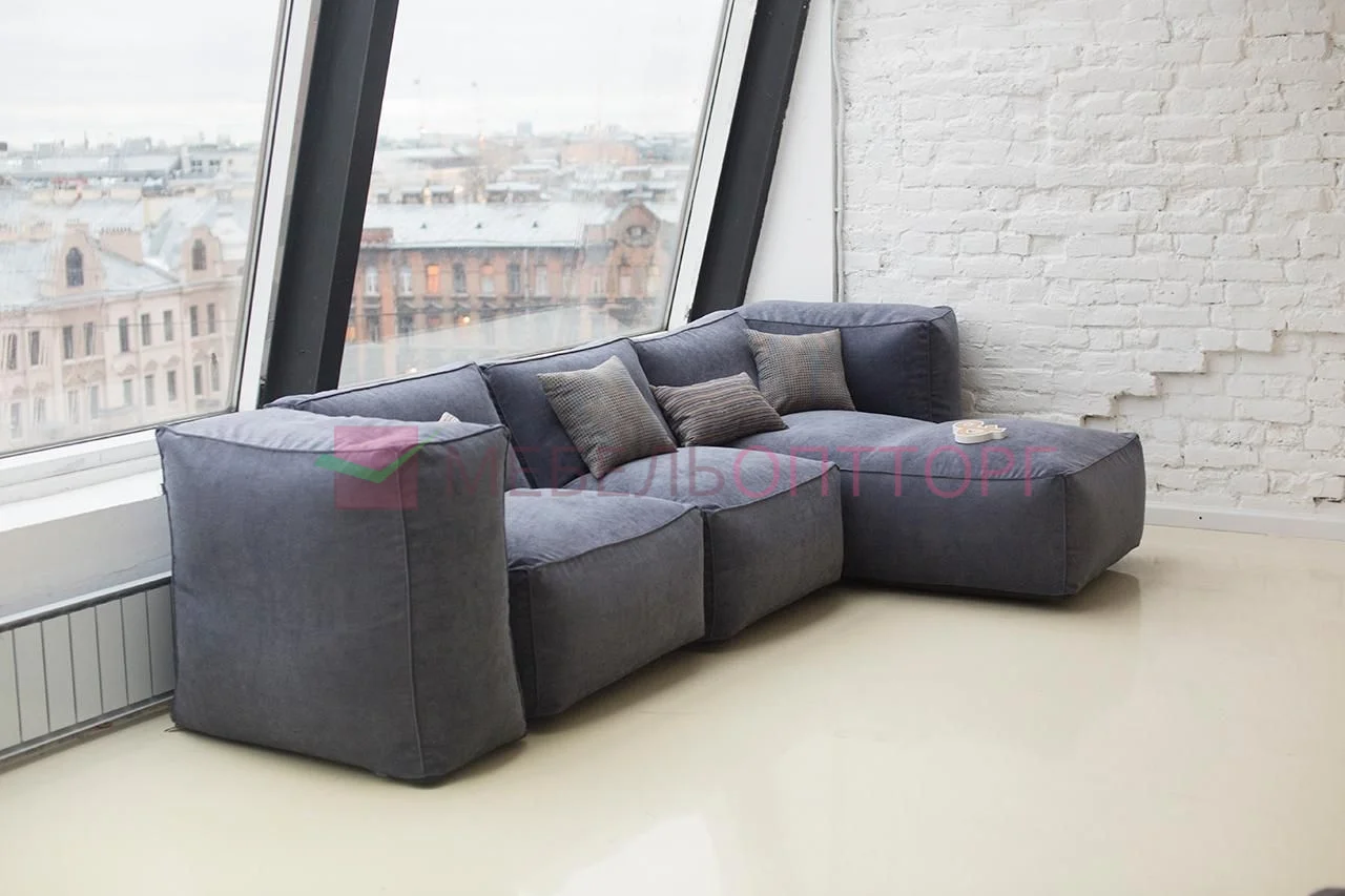 Модульный диван с подлокотниками-пуфами купить недорого в интернет-магазинеМебельОптТорг в Санкт-Петербурге